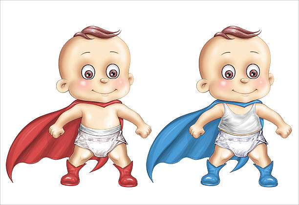 190 Cartoon Baby In Diaper Pictures Illustrations & Clip Art - iStock