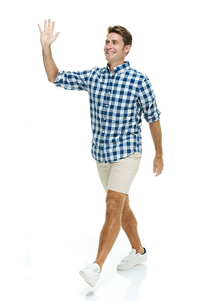 istock Casual man waving hand 493652092