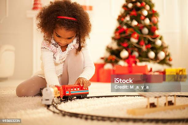My New Toy Stock Photo - Download Image Now - Child, Train Set, Christmas
