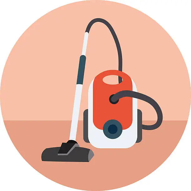 Vector illustration of Vacuum Cleaner Colored Vector Icon