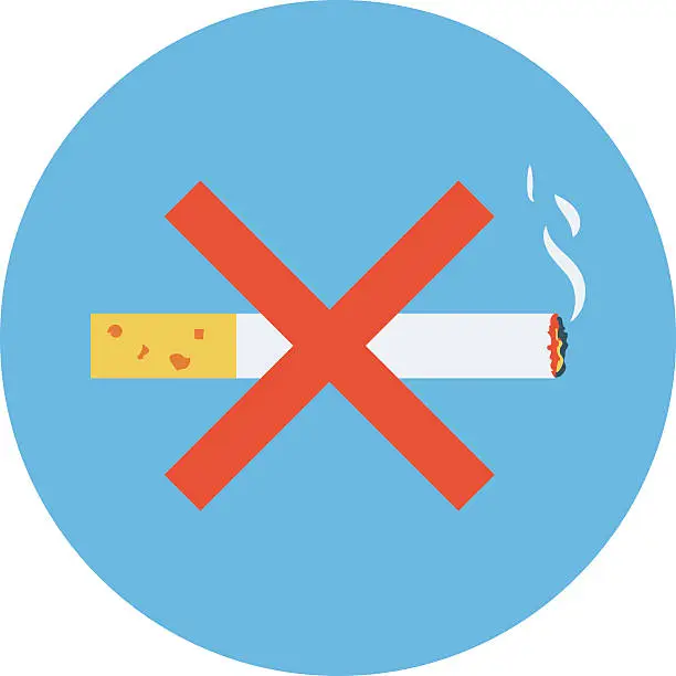 Vector illustration of No Smoking Colored Vector Icon