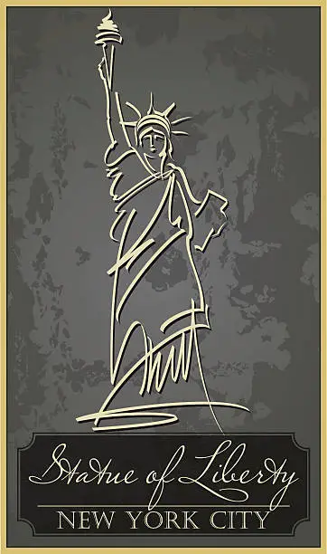 Vector illustration of Statue of Liberty New York City vector