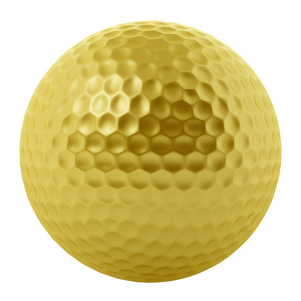 istock golden golf ball isolated on white background 493661526