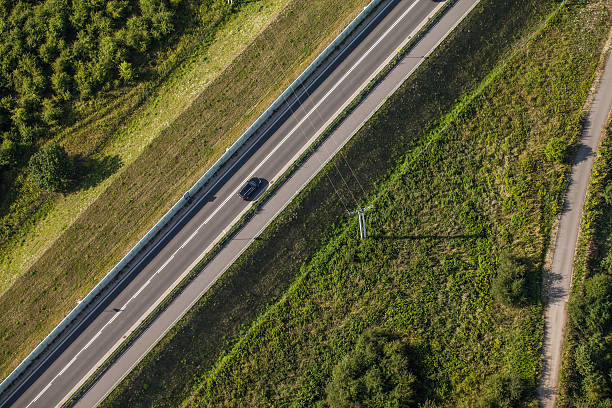 istock aerial view of highway in Summer time 493661844