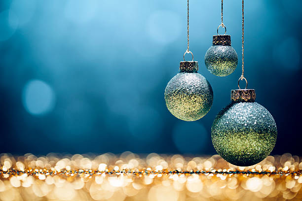 istock Blue Christmas - Lights Bokeh Defocused Decoration Gold 493685168