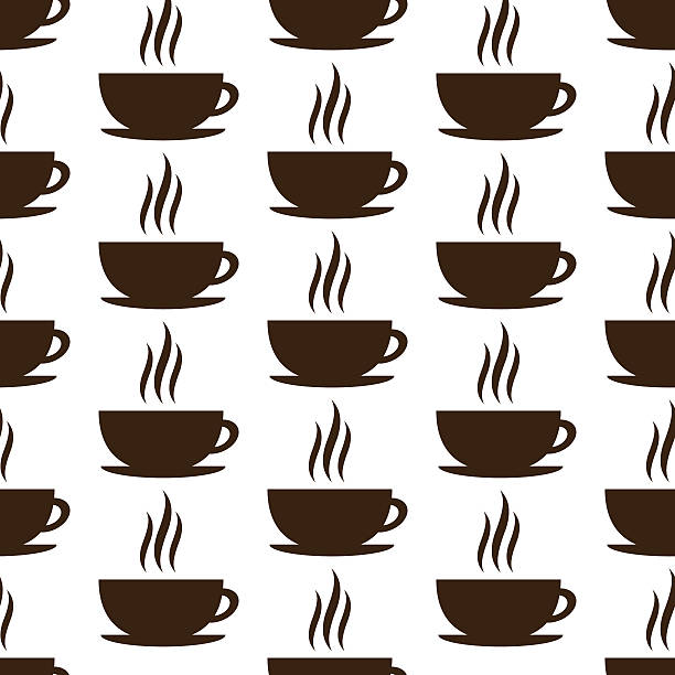 бесшовные из чашечками - coffee aromatherapy black black coffee stock illustrations