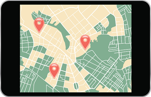 Tablet Map Navigator Stock Illustration - Download Image Now - 2015 ...