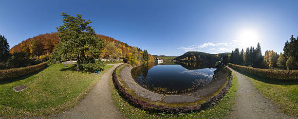 istock Panoramic autumn landscape in the Harz Mountains, 493692392