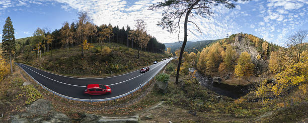 Panoramic autumn landscape in the Harz Mountains, Lower Saxony, Germany.