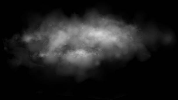 Clouds on a black background as a design element stock photo