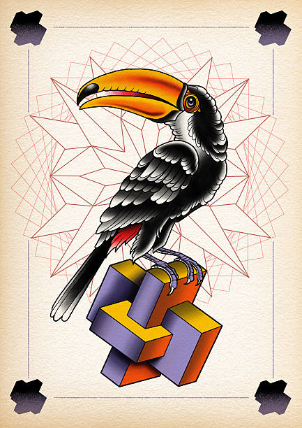 toucan style tattoo illustration tattoo toucan style channel billed toucan stock illustrations