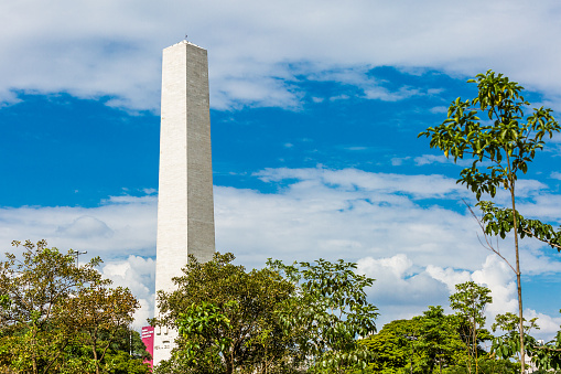 Sao Paulo, Brazil - April 19, 2015: Obelisk of Sao Paulo is a monument in Ibirapuera Park in the city of Sao Paulo, Brazil.