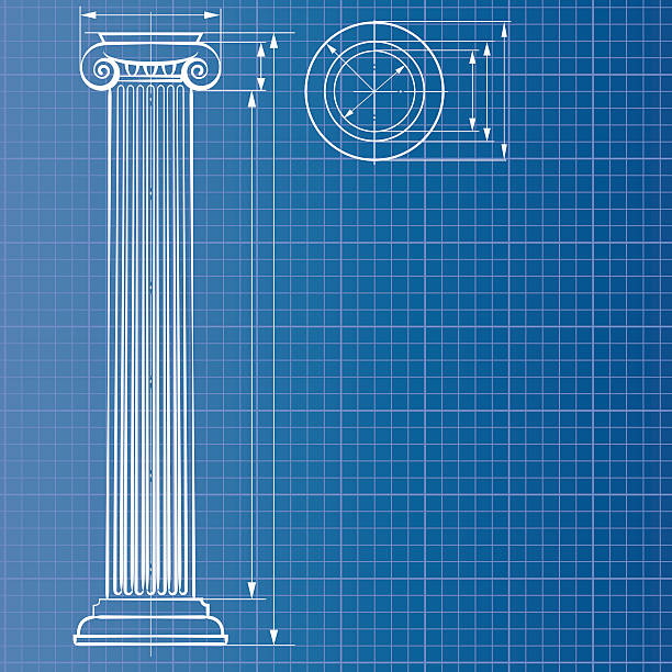 kolumna projekt - doric stock illustrations