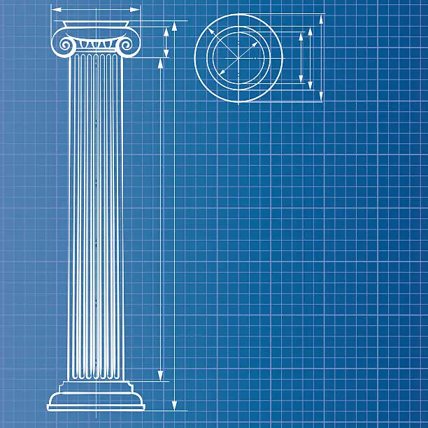 Vector illustration of Column blueprint