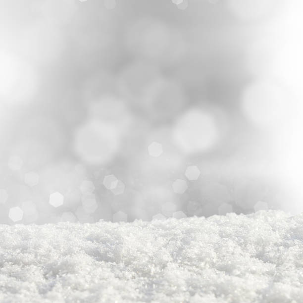 istock Silver Christmas background with various bokeh and snow drifts 493699898