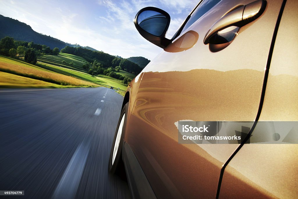 driving car at country road Car Stock Photo