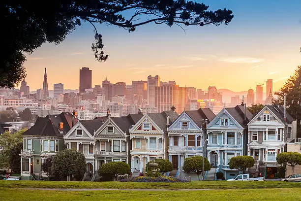 Photo of Famous view of San Francisco at Alamo Square