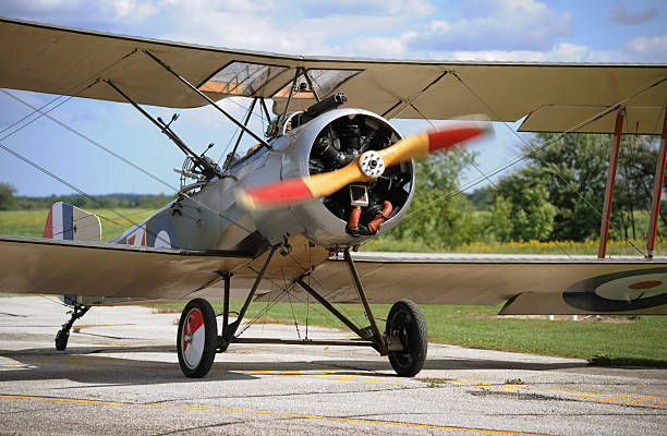 istock Vintage airplane in sunny day 493705535