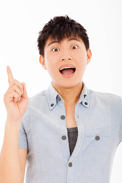 istock young man thought a idea and have surprised facial expression 493705927