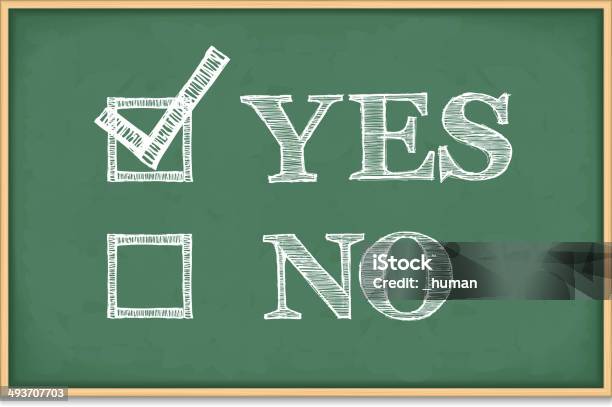 Yes And No Stock Illustration - Download Image Now - Agreement, Chalk - Art Equipment, Chalk Drawing