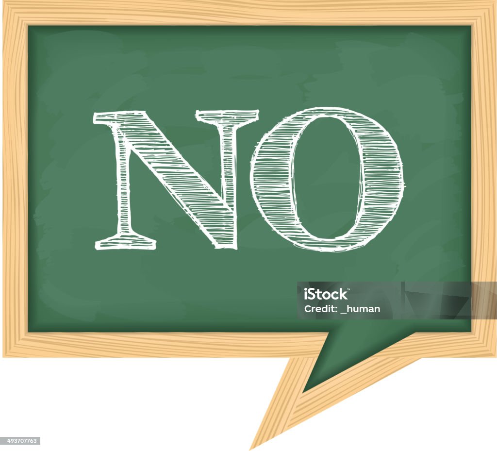 Blackboard with Word No The word No on blackboard, vector eps10 illustration Single Word No stock vector