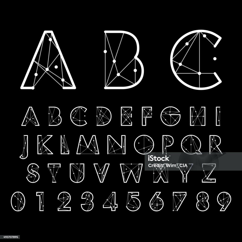 alphabetic fonts and numbers vector eps10 illustration Typescript stock vector