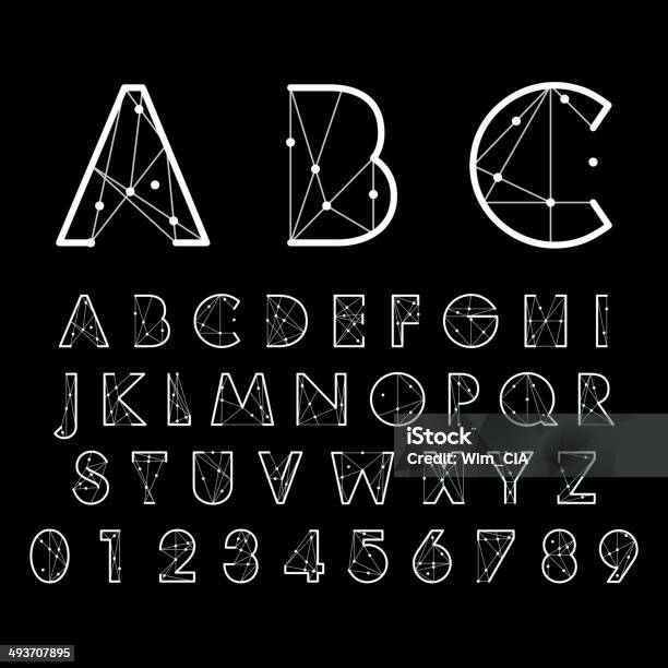 Alphabetic Fonts And Numbers Stock Illustration - Download Image Now - Typescript, Futuristic, Alphabet