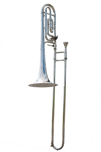 portret silver puzon - trombone musical instrument wind instrument brass band zdjęcia i obrazy z banku zdjęć