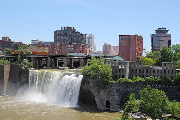 istock Beautiful High Falls in Rochester NY 493710440