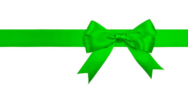 istock Gift green ribbon and bow 493710680