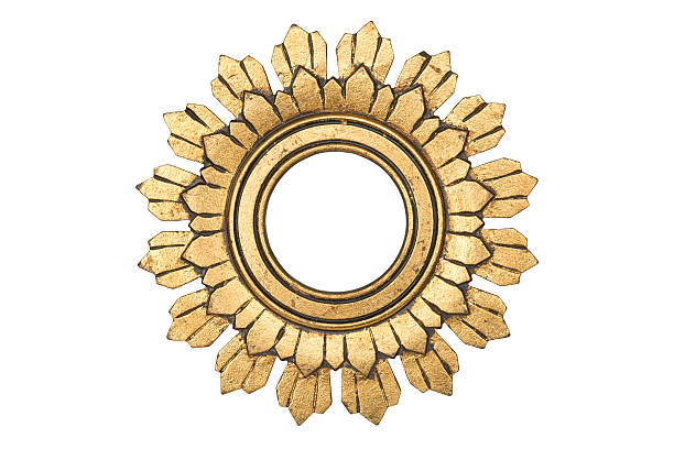 istock Gold plated wooden frame isolated on white with clipping path. 493716742