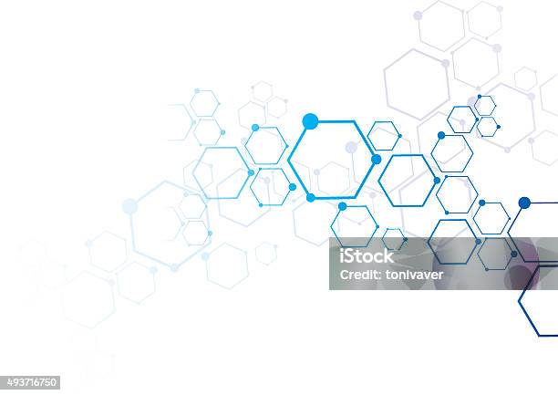 Abstract Particles Connection Stock Illustration - Download Image Now - Molecular Structure, Backgrounds, Vector