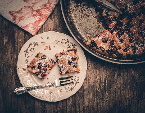 Homemade cake with cherries
