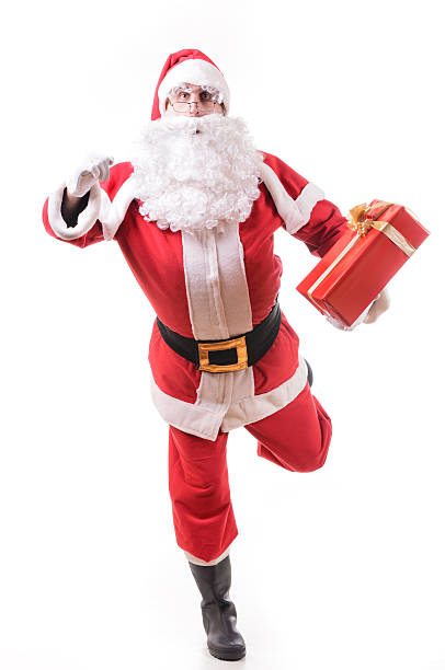istock Santa Claus on white background with gifts 493718216