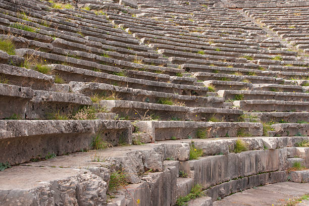 istock Ruins of an ancient greek theatre at Delphi, Greece 493718548