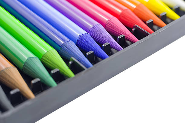 istock Woodless Colored Pencils in the Box Closeup 493718640