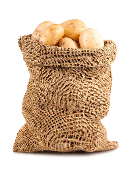 An image of a Sack of Potatoes isolated on a white background