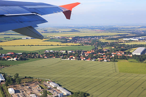 istock View from the plane on suburb of Prague 493733910