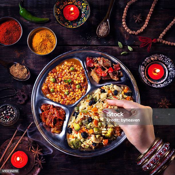 Diwali Celebration Food Stock Photo - Download Image Now - Eating, Diwali, Food