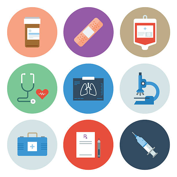 lékařské ikony — řada kruhů - injekce aktivita stock ilustrace