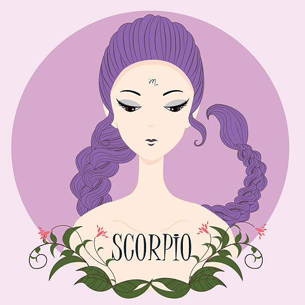 ilustrações de stock, clip art, desenhos animados e ícones de menina do zodíaco escorpião - scorpio