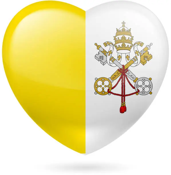 Vector illustration of Heart icon of Vatican City