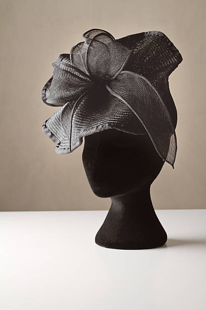 istock Black ladies dress accessory hat 493740562