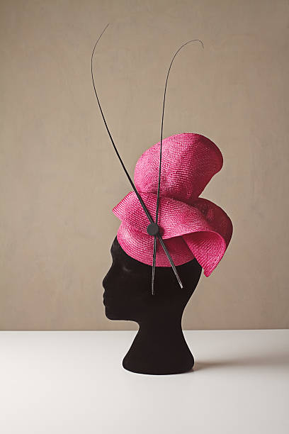 istock Pink and black ladies races hat spring carnival 493740638