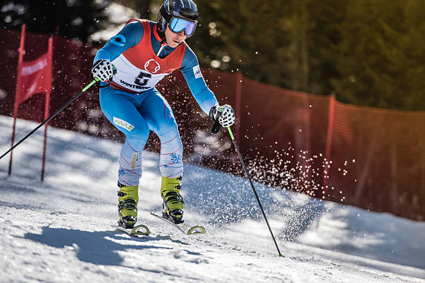 istock Professional Alpine Skier With One Leg Raised 493740978