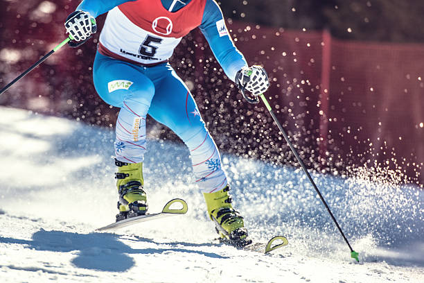 istock Close up of Professional Alpine Skier skiing 493741012