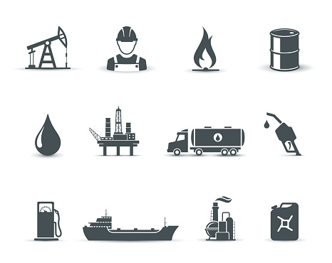 Collection of universal oil and petroleum icons