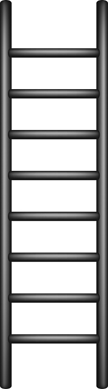 Wooden ladder in black design