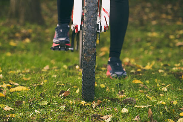 balade en vélo dans l'automne. - crossprocesed photos et images de collection