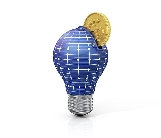 istock Concept of saving money on solar energy. 493743406
